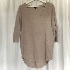Taupe Express V Neck Sweater